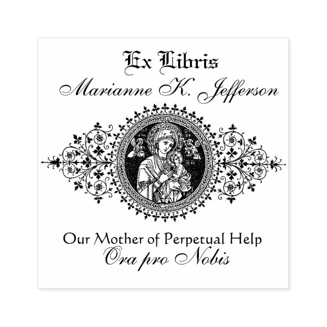 Our Mother of Perpetual Help Book Plate Rubber Stamp (Imprint)