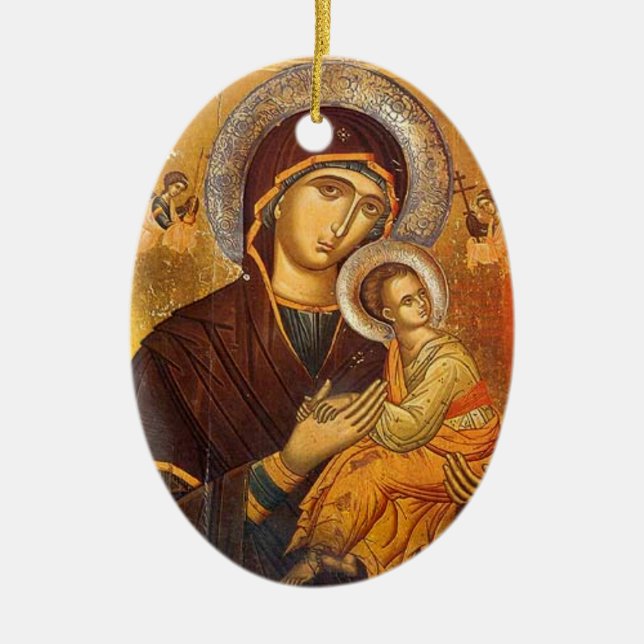 Our Mother of Perpetual Help Ceramic Tree Decoration (Front)