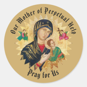 Our Mother of Perpetual Help with Baby Jesus Classic Round Sticker