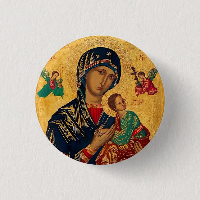 Our Mother of Perpetual Succour 3 Cm Round Badge (Front)
