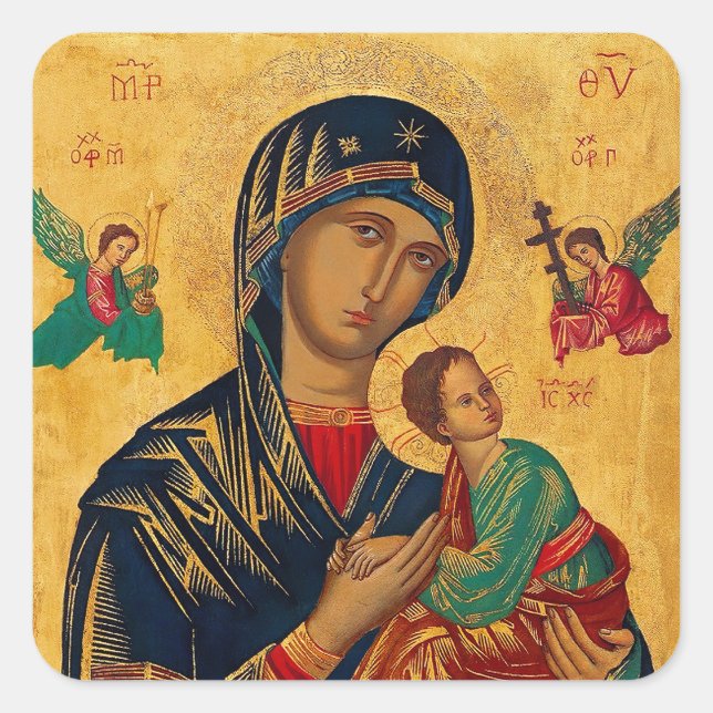 Our Mother of Perpetual Succour Square Sticker (Front)