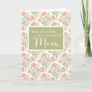 Our Mum Birthday Pink Flower Pattern  Card