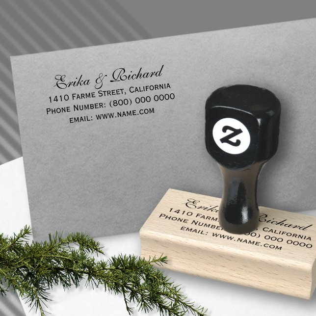 Our Names Wedding Return Address Rubber Stamp (Creator Uploaded)