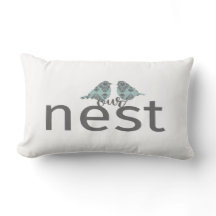 Our Nest Grey & Blue With Two Birds
