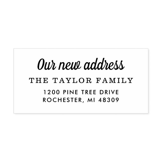 Our New Address Classic Return Address Rubber Stamp (Imprint)