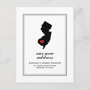 Our New Address in NJ   Mark Your City W/Heart Postcard