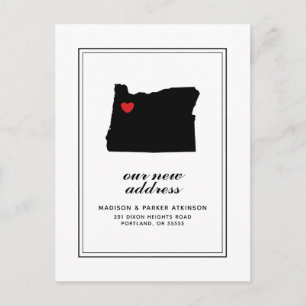 Our New Address in OR   Mark Your City W/Heart Postcard