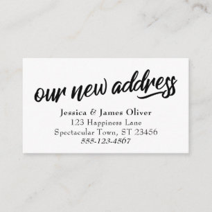 "Our New Address" Minimal Typography Insert Card