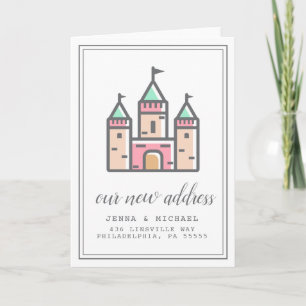 Our New Address   Pastel Castle Home Card