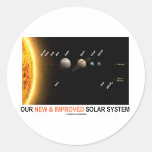 Our New And Improved Solar System (Galactic Humour Classic Round Sticker