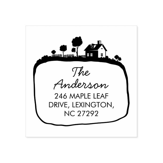 Our New Farm House Address Announcement Rubber Stamp (Imprint)