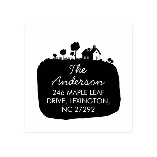 Our New Farm House Address Announcement Rubber Stamp (Imprint)