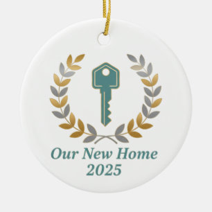 Our New Home 2025 Key Wreath Ornament – Personal