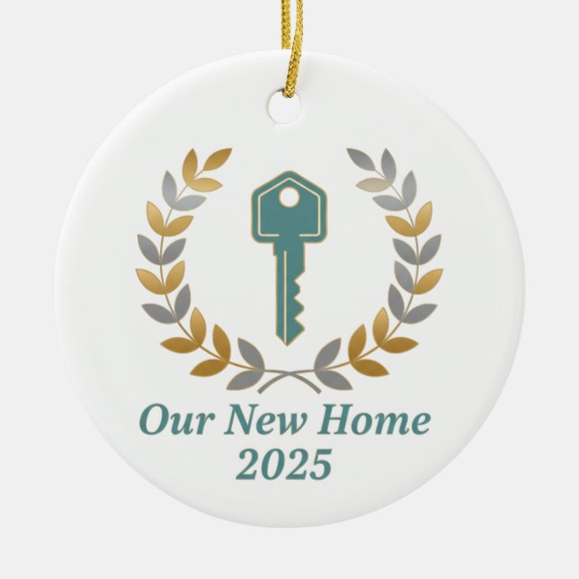 Our New Home 2025 Key Wreath Ornament – Personal (Front)