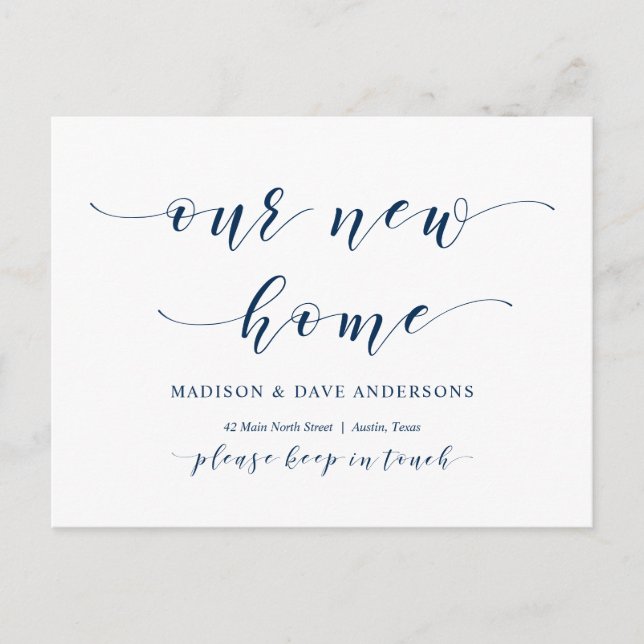 Our New Home Address, Moving Announcement Postcard (Front)