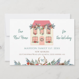 Our New Home for the holidays pink house moving Announcement