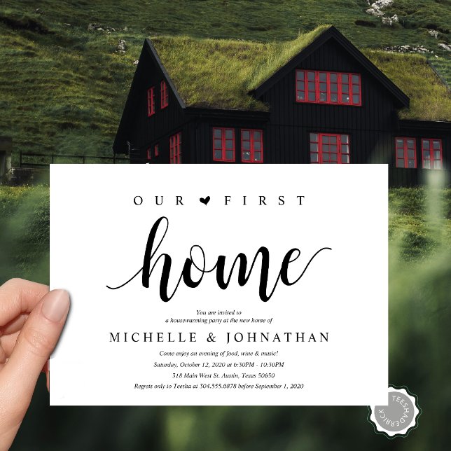 Our new home, Housewarming party invitation cards (Our First New Home, Housewarming party invitation card, Moving Announcement, New House Address)