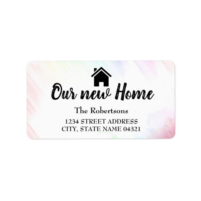 Our New Home Label (Front)