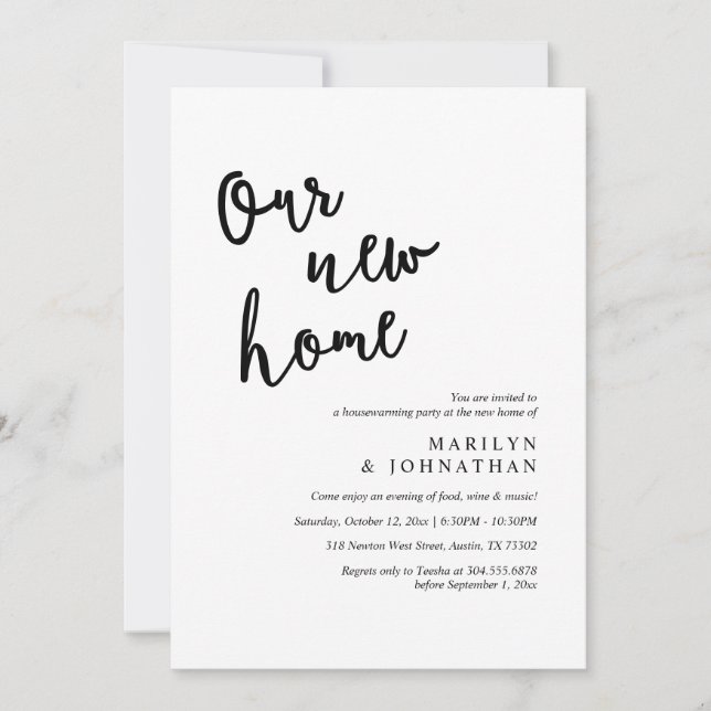 Our new home, Rustic Housewarming party Invitation (Front)