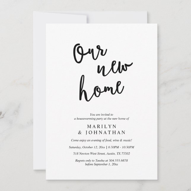 Our new home, Rustic Housewarming party Invitation (Front)