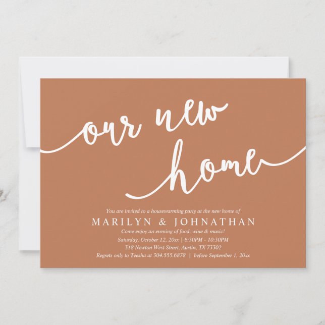 Our new home, Rustic Housewarming party Invitation (Front)