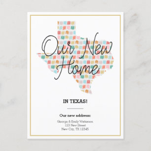 Our New Home - Texas Moving Announcement Postcard