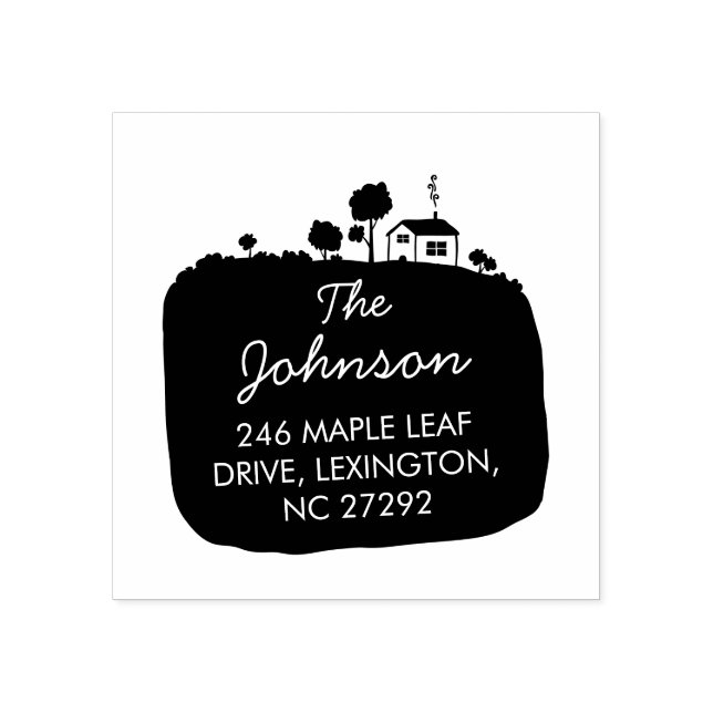 Our New House Address Announcement Garden Rubber Stamp (Imprint)