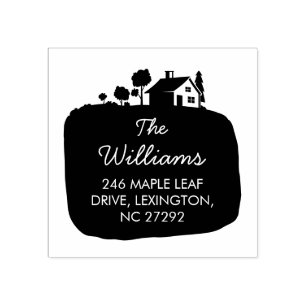 Our New House Address Announcement Garden Rubber Stamp