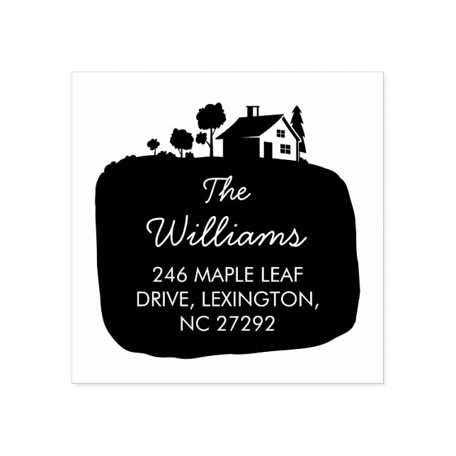 Our New House Address Announcement Garden Rubber Stamp (Imprint)