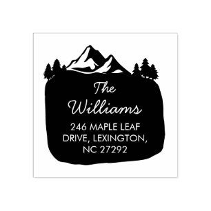 Our New House Address Announcement Mountain Rubber Stamp