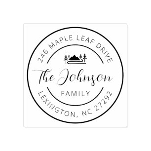 Our New House Address Announcement Round Rubber Stamp