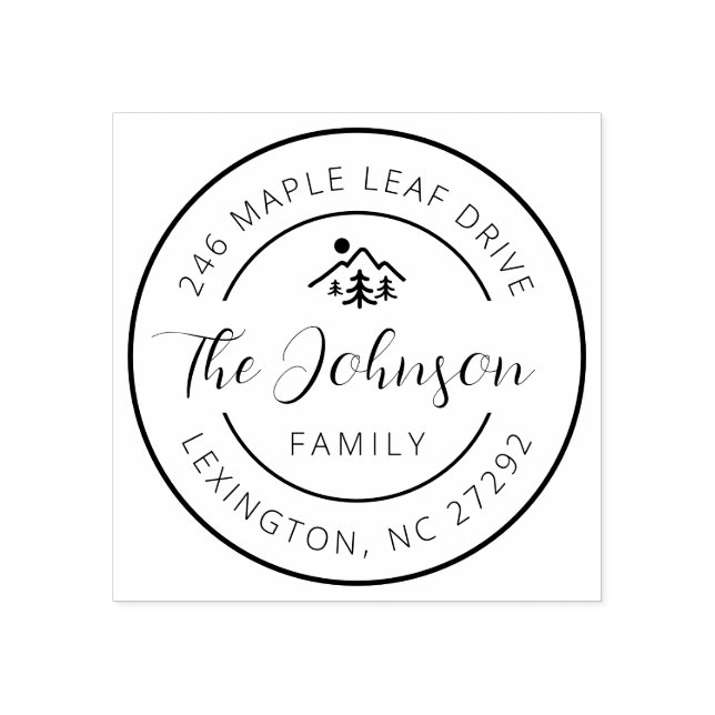 Our New House Address Announcement Round  Rubber Stamp (Imprint)