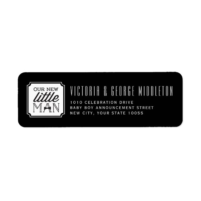 Our New Little Man Bow Tie Boy Birth Announcement (Front)