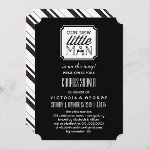 Our New Little Man Is On His Way Boy Baby Shower Invitation