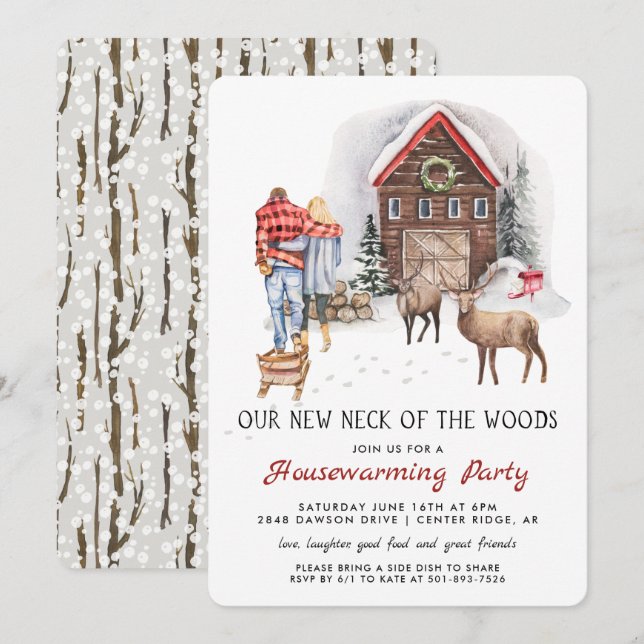 Our New Neck of the Woods Housewarming Party Invitation (Front/Back)