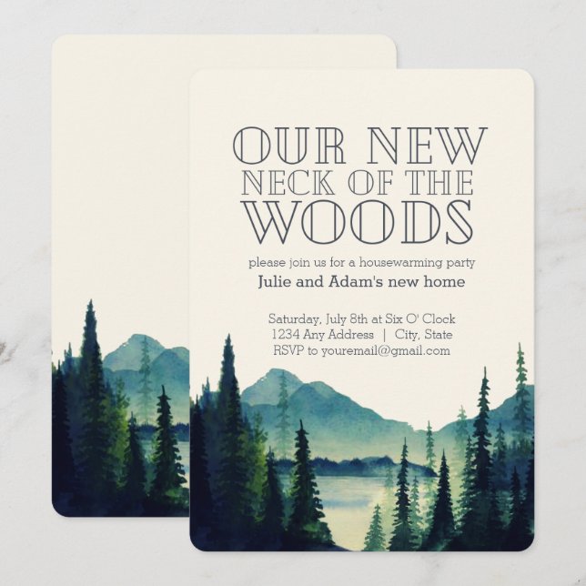 Our New Neck of the Woods Housewarming Party Invitation (Front/Back)