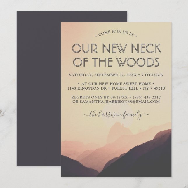 Our New Neck Of The Woods | Housewarming Party Invitation (Front/Back)