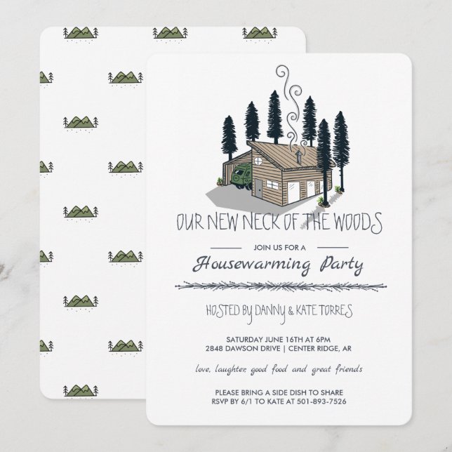 Our New Neck of the Woods Housewarming Party Invitation (Front/Back)