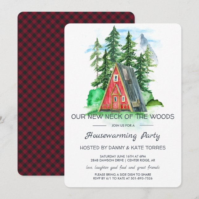 Our New Neck of the Woods Housewarming Party Invitation (Front/Back)