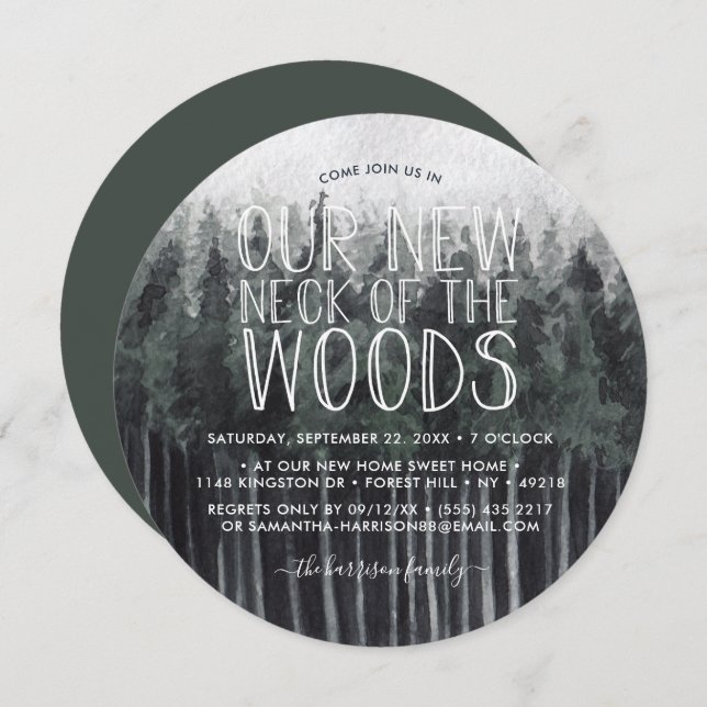 Our New Neck Of The Woods | Housewarming Party Invitation (Front/Back)