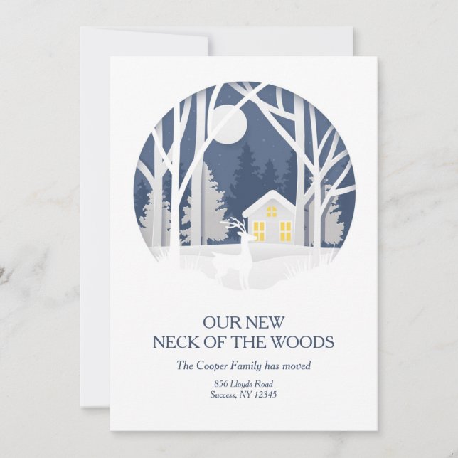 Our New Neck of the Woods Moving Announcement (Front)