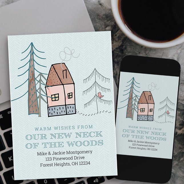 Our New Neck of the Woods Moving Announcement (new neck of the woods moving announcement card available printed or as printable digital download)