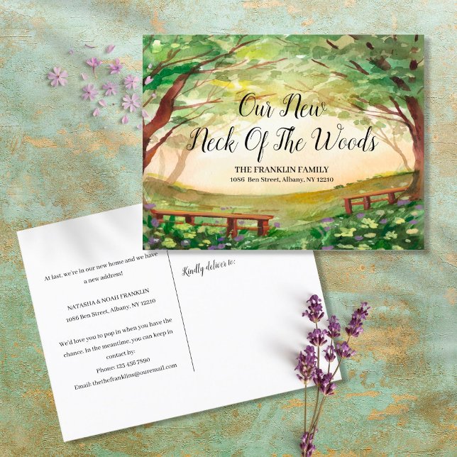 Our New Neck Of The Woods New Address Moving Announcement Postcard (Creator Uploaded)