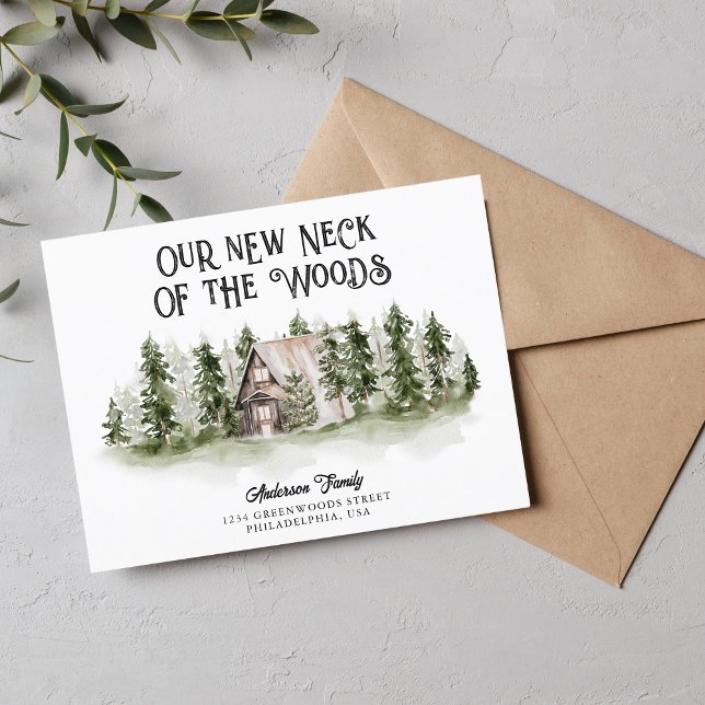 Our New Neck of the Woods New Home Moving  Announcement Postcard (Creator Uploaded)