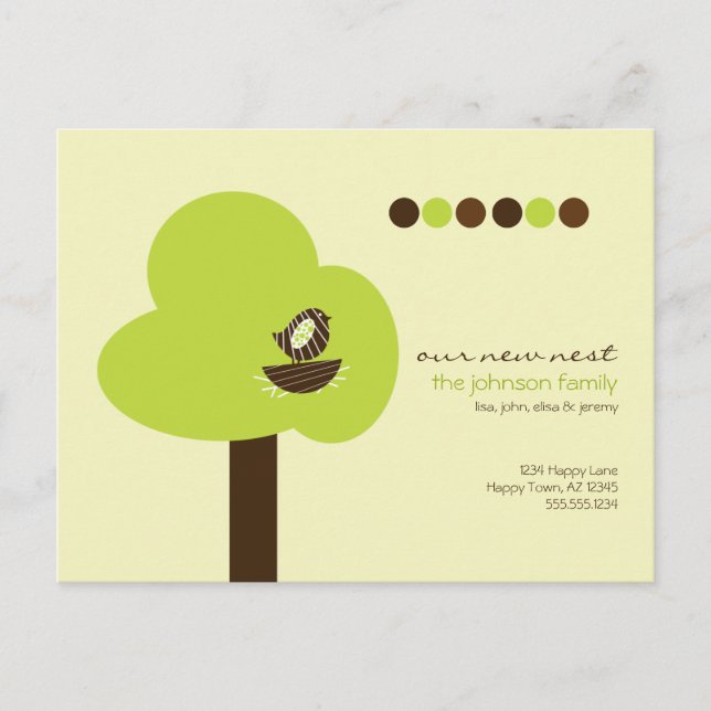 Our New Nest Moving Postcard (Front)