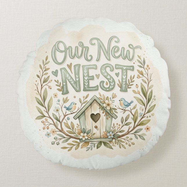 Our New Nest Pillow Housewarming Gift Decor (Front)