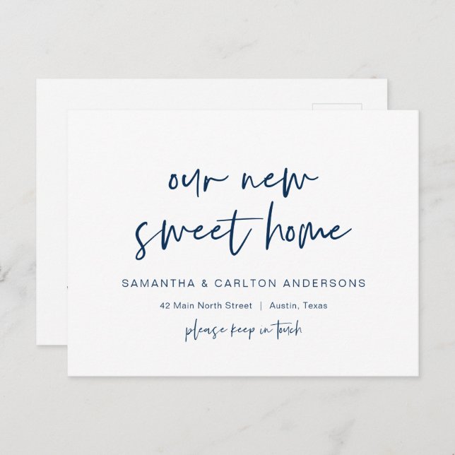 Our new Sweet Home Address Announcement, Modern Po Postcard (Front/Back)