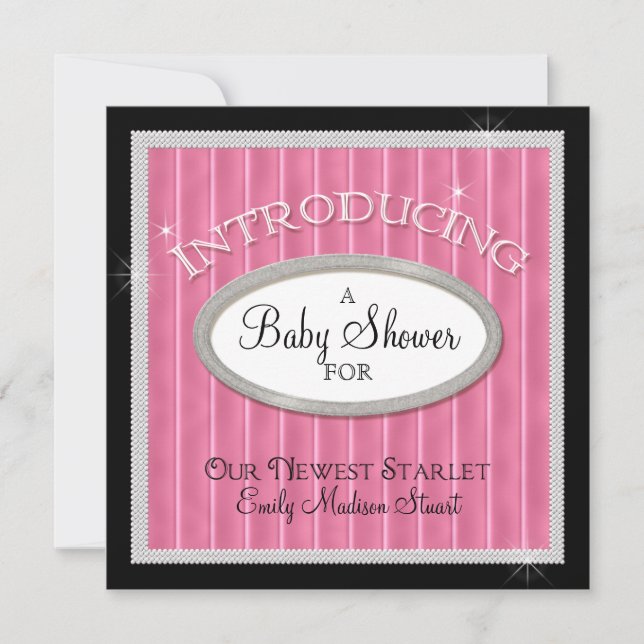 Our Newest Starlet Hollywood Glam Baby Shower Invitation (Front)