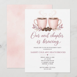 Our Next Chapter Coffee Engagement Party Invitation