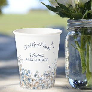 Our Next Chapter Elegant Serene Blossom Meadow Paper Cups